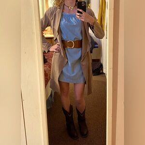 Adrienne Vittadini Faux Suede Open Front Lightweight Jacket Size Small